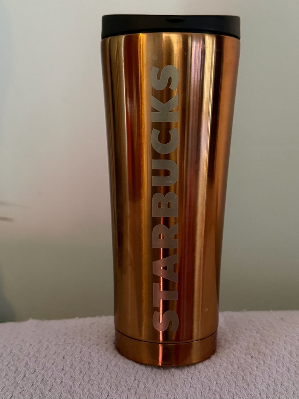 Starbucks Copper Metallic Travel Tumbler with Black Lid
